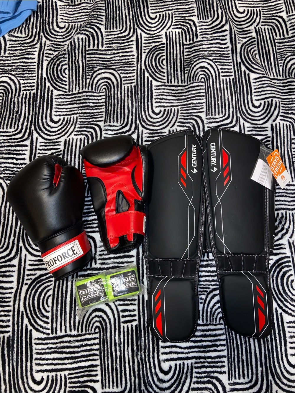 ProForce Boxing Gloves and Century Shin Guards and Hand Wrap - NWT